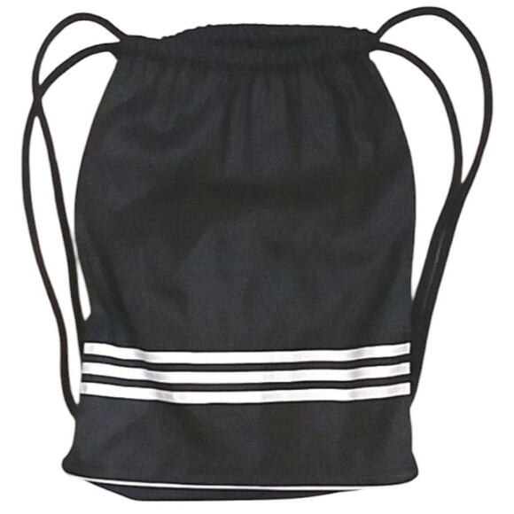 Adidas Sackpack Drawstring Backpack Black White 18X13X4 - Picture 2 of 14